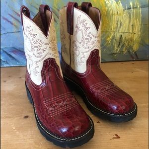 Ariat Boots - Red Gator Print / Sand, Style 14709